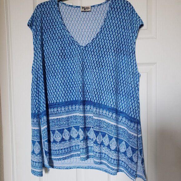 Show Me Your MuMu Tops - Show Me Your Mumu carter tunic blue paisley - size Small - EUC